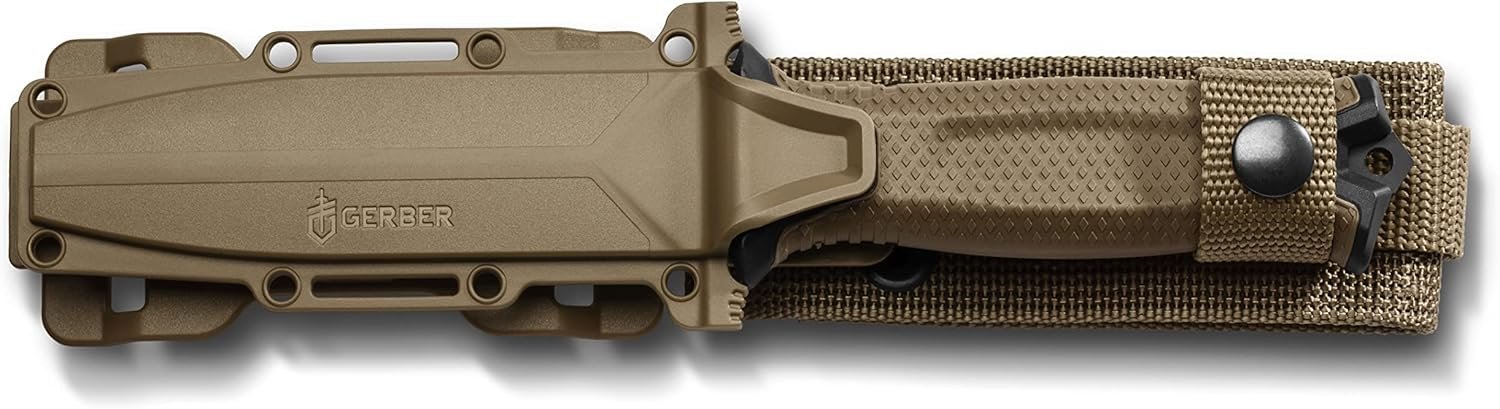 Gerber Gear StrongArm - Fixed Blade, Full Tang Knife - Camping Knife with Multiple Carry Options - Coyote Brown, Plain Edge